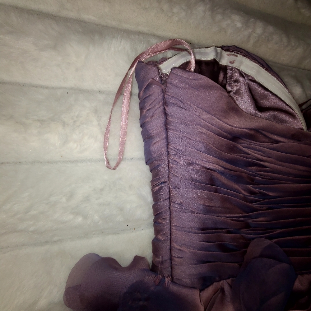 Purple Ruffled Tiered Sweetheart Mini Dress - Picture 9 of 13